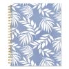 Elena Weekly/Monthly Planner, Palm Leaves Artwork, 11 x 9.25, Blue/White Cover, 12-Month (Jan to Dec): 20242