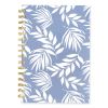 Elena Weekly/Monthly Planner, Palm Leaves Artwork, 8.5 x 6.38, Blue/White Cover, 12-Month (Jan to Dec): 20242