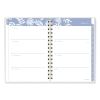 Elena Weekly/Monthly Planner, Palm Leaves Artwork, 8.5 x 6.38, Blue/White Cover, 12-Month (Jan to Dec): 20247