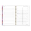 Badge Floral Weekly/Monthly Planner, Floral Artwork, 8.5 x 6.38, White/Multicolor Cover, 13-Month (Jan to Jan): 2024 to 20255