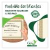 Tree Free Award Certificates, 8.5 x 11, Natural with Gold Braided Border, 15/Pack2