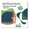 Certificate/Document Cover, 9.75' x 12.5", Navy With Gold Foil, 5/Pack2