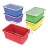 Cubby Bin with Lid, 1 Section, 2 gal, 8.2 x 12.5 x 11.5, Assorted Colors, 5/Pack3