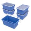 Cubby Bin with Lid, 1 Section, 2 gal, 8.2 x 12.5 x 11.5, Blue, 5/Pack6