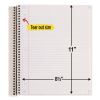 Wirebound Notebook with Two Pockets, 1-Subject, Medium/College Rule, Assorted Cover Color, (100) 11 x 8.5 Sheets, 3/Pack6