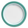 Everyday Paper Plates, 8.5" dia, White/Teal, 125/Pack3