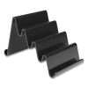 Four Compartment Business Card Holder, Holds 100 Cards, 3.9 x 6.3 x 4, Plastic, Black2