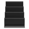 Four Compartment Business Card Holder, Holds 100 Cards, 3.9 x 6.3 x 4, Plastic, Black3