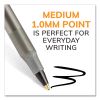 Round Stic Xtra Life Ballpoint Pen, Stick, Medium 1 mm, Black Ink, Translucent Black Barrel, 144/Pack4