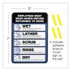 Employees Must Wash Hands Indoor Wall Sign, 5" x 7", Black/Blue/White Face, Black/Blue Graphics, 2/Pack2