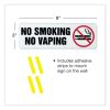 No Smoking No Vaping Indoor/Outdoor Wall Sign, 9" x 3", Black Face, Black/Red Graphics, 4/Pack4