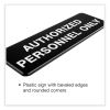 Authorized Personnel Only Indoor/Outdoor Wall Sign, 9" x 3", Black Face, White Graphics, 3/Pack2