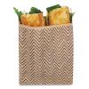 XL Sandwich Bag with Resealable Stickers, 7.1 x 2 x 9.1, Kraft with Black Chevron Pattern, 50/Box6