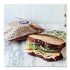 XL Sandwich Bag with Resealable Stickers, 7.1 x 2 x 9.1, Kraft with Black Chevron Pattern, 50/Box8