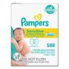 Sensitive Baby Wipes, 1-Ply, 6.7 x 7, Unscented, White, 84/Pack, 7/Carton2