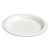 PFAS-Free Compostable Bagasse Plates, 6" dia, White, 250/Pack2