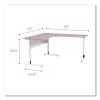 L-Shaped Writing Desk, 59.05" x 59.05" x 29.53", Beigewood/White2