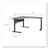 L-Shaped Writing Desk, 59.05" x 59.05" x 29.53", Gray/Black2