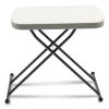 Height-Adjustable Personal Folding Table, Rectangular, 26.63" x 25.5" x 25" to 36", White Top, Dark Gray Legs4