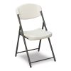 Rough n Ready Commercial Folding Chair, Supports Up to 350lb, 18" Seat Height, Platinum Granite Seat/Back, Black Base, 4/Pack3