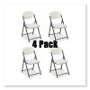 Rough n Ready Commercial Folding Chair, Supports Up to 350lb, 18" Seat Height, Platinum Granite Seat/Back, Black Base, 4/Pack4