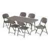 Rough n Ready Commercial Folding Chair, Supports Up to 350 lb, 18" Seat Height, Charcoal Seat/Back, Charcoal Base, 4/Pack2