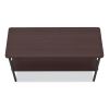 OfficeWorks One-Shelf Utility Table, Rectangular, 47.25" x 17.7" x 29.5", Walnut Top, Black Base/Legs4