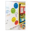 Self Stick Dry Erase Circles, 10 x 10, Blue/Green/Red/White/Yellow Surfaces, 10/Pack4