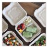 Fiber Hinged Containers, 2-Compartment, 8.8 x 8.2 x 2.9, Natural, Paper, 300/Carton4