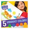 Spill Proof Washable Paints, 5 Colors, 1.4 oz Cups, 5 Sets/Carton4