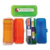 Double-Sided 5-Compartment Pencil Box, 8.5 x 3.5 x 1.5, Randomly Assorted Colors3