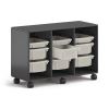 Class-ifi Tote Storage Cabinet, Three-Wide, 46.63" x 18.75" x 31.38", Charcoal Gray4