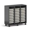 Class-ifi Tote Storage Cabinet, Three-Wide, 46.63" x 18.75" x 44.13", Charcoal Gray3