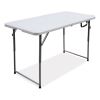 Bifold Resin Folding Table, Rectangular, 48" x 23.6" x 29.1", White Granite Top, Gray Base/Legs, 2/Pack2