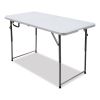 Bifold Resin Folding Table, Rectangular, 48" x 23.6" x 29.1", White Granite Top, Gray Base/Legs, 2/Pack4