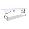 Bifold Resin Folding Table, Rectangular, 94.5" x 29.9" x 30", White Granite Top, Gray Base/Legs, 2/Pack4