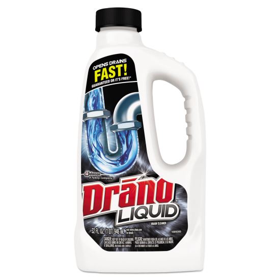 Liquid Drain Cleaner, 32 oz Safety Cap Bottle, 12/Carton1