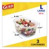 Deep Dish Food Storage Containers, 64 oz, Plastic, 3/Pack2