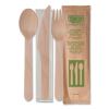 Wood Cutlery, Fork/Knife/Spoon/Napkin, Natural, 500/Carton2