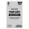 Foam Drink Cups, 8 oz, White, 25/Bag, 40 Bags/Carton4