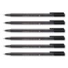 Triplus Fineliner Marker Pen, Stick, Fine 0.3 mm, Black Ink, Clear Barrel, 6/Pack2