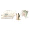 Vena Desktop Organization Kit, 8 Compartments, Letter Sorter, Paper Tray, Pencil Cup, Gold, Metal5