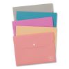 U ECO Document Holder, 0.59" Expansion, 1 Section, Snap Button Closure, Letter Size, Assorted Colors, 10/Pack3