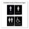 Century Series Office Sign, Men/Women Restroom, 6 x 9, Black/Silver2