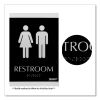 Century Series Office Sign, Men/Women Restroom, 6 x 9, Black/Silver3