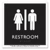 ADA Sign, Unisex Restroom, Plastic, 8 x 8, Clear/White2