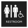 ADA Sign, Unisex Accessible Restroom, Plastic, 8 x 8, Clear/White3