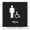ADA Sign, Men Accessible, Plastic, 8 x 8, Clear/White2