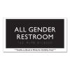 ADA Sign, All Gender Restroom, Plastic, 4 x 4, Clear/White2