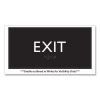 ADA Sign, Exit, Plastic, 4 x 4, Clear/White2